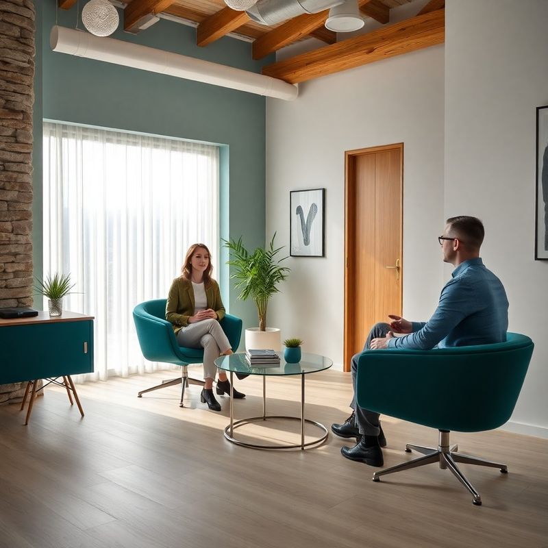 Individualni svetovalni sestanek v minimalističnem prostoru